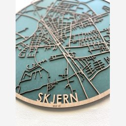 Skjern bykort i tr