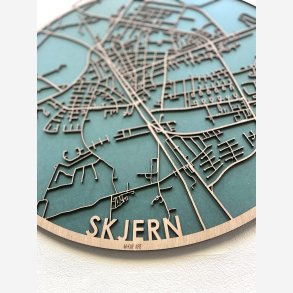 Skjern bykort i tr