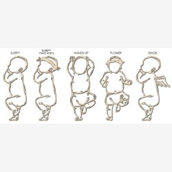 Rund fødselstavle i træ og akustikfilt - to søskende