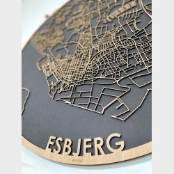 Esbjerg bykort i tr