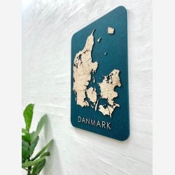 Firkantet Danmarkskort med akustikfilt