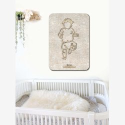 Fdselstavle i tr og akustikfilt - FLOWER