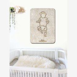 Fdselstavle i tr og akustikfilt - FLOWER