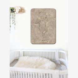 Fdselstavle i tr og akustikfilt - ENGLEBABY