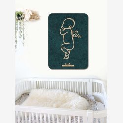 Fdselstavle i tr og akustikfilt - ENGLEBABY