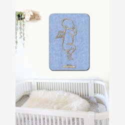 Fdselstavle i tr og akustikfilt - ENGLEBABY