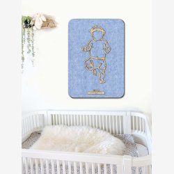 Fdselstavle i tr og akustikfilt - FLOWER