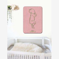 Fødselstavle i træ og akustikfilt - SLEEPY