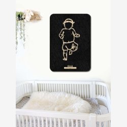 Fdselstavle i tr og akustikfilt - FLOWER