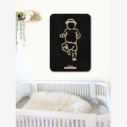 Fdselstavle i tr og akustikfilt - FLOWER