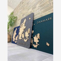 Firkantet Danmarkskort med akustikfilt