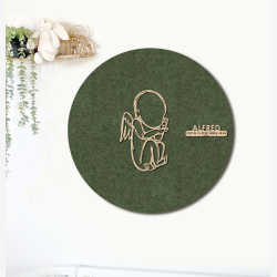 CUDDLE engel - �60cm F�dselstavle i tr� og akustikfilt