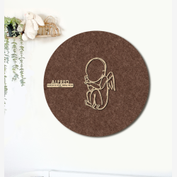 CUDDLE engel - �60cm F�dselstavle i tr� og akustikfilt