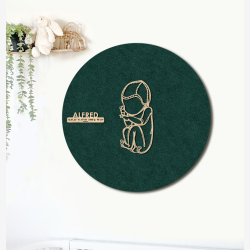 CUDDLE med hue - �60cm F�dselstavle i tr� og akustikfilt
