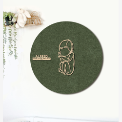 CUDDLE med hue - �60cm F�dselstavle i tr� og akustikfilt