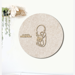 CUDDLE med sprutte  - �60cm F�dselstavle i tr� og akustikfilt