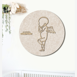 PR�MATUR engel - �60cm F�dselstavle i tr� og akustikfilt