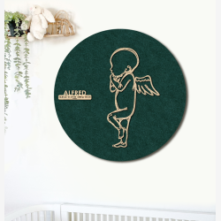 PR�MATUR engel - �60cm F�dselstavle i tr� og akustikfilt