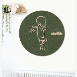 PR�MATUR engel - �60cm F�dselstavle i tr� og akustikfilt