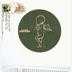 PR�MATUR engel - �60cm F�dselstavle i tr� og akustikfilt