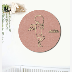 PR�MATUR engel - �60cm F�dselstavle i tr� og akustikfilt