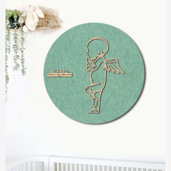 PR�MATUR engel - �60cm F�dselstavle i tr� og akustikfilt