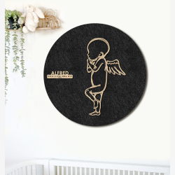 PR�MATUR engel - �60cm F�dselstavle i tr� og akustikfilt
