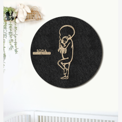 PR�MATUR med sprutte - �60cm F�dselstavle i tr� og akustikfilt