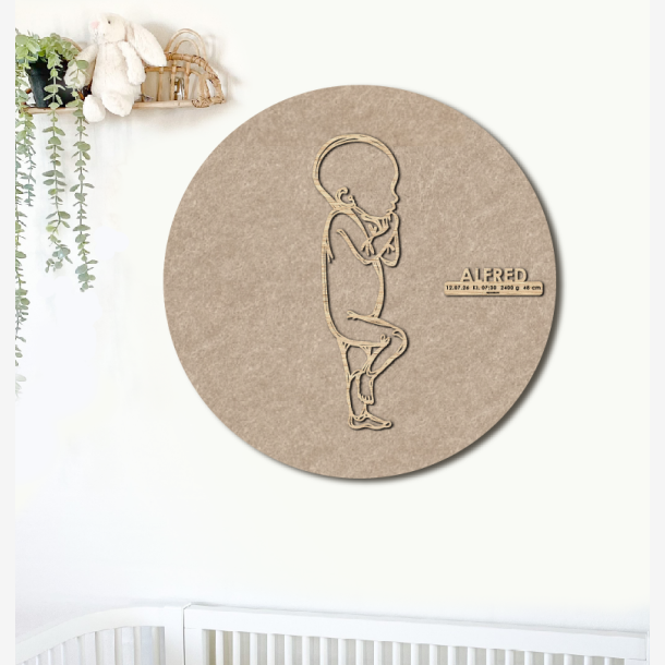 PR�MATUR Sleepy  - �60cm F�dselstavle i tr� og akustikfilt