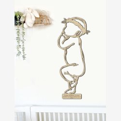 Fdselstavle i tr - SLEEPY med blomsterkrans