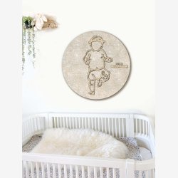 Fdselstavle i tr og akustikfilt - FLOWER