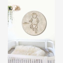 Fdselstavle i tr og akustikfilt - FLOWER