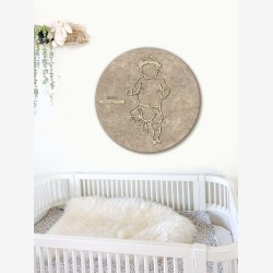 Fdselstavle i tr og akustikfilt - FLOWER