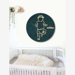 Fdselstavle i tr og akustikfilt - FLOWER