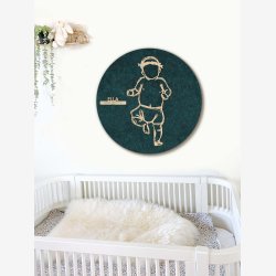 Fdselstavle i tr og akustikfilt - FLOWER