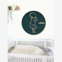 Fødselstavle i træ og akustikfilt - SLEEPY