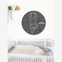 Fdselstavle i tr og akustikfilt - HANDS UP