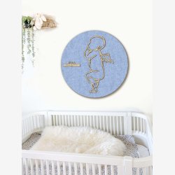 Fdselstavle i tr og akustikfilt - ENGLEBABY