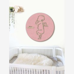 Fdselstavle i tr og akustikfilt - ENGLEBABY