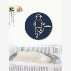 Fdselstavle i tr og akustikfilt - FLOWER