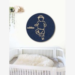 Fdselstavle i tr og akustikfilt - FLOWER