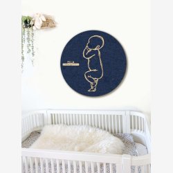 Fødselstavle i træ og akustikfilt - SLEEPY