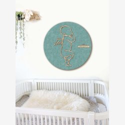 Fdselstavle i tr og akustikfilt - ENGLEBABY