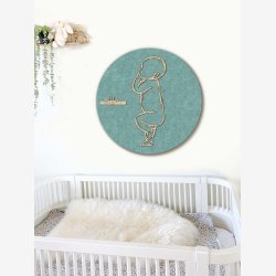 Fødselstavle i træ og akustikfilt - SLEEPY