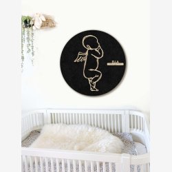 Fdselstavle i tr og akustikfilt - ENGLEBABY