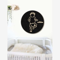 Fdselstavle i tr og akustikfilt - FLOWER