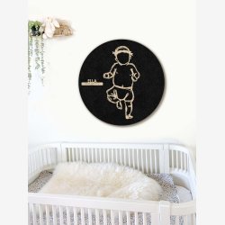 Fdselstavle i tr og akustikfilt - FLOWER