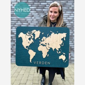 Firkantet Verdenskort med akustikfilt