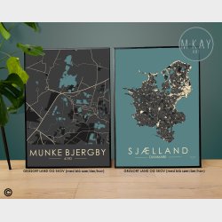 Munke bjergby byplakat 45 stk