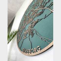 Silkeborg bykort i tr